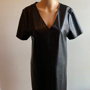 Black faux leather dress by One Love Clothing